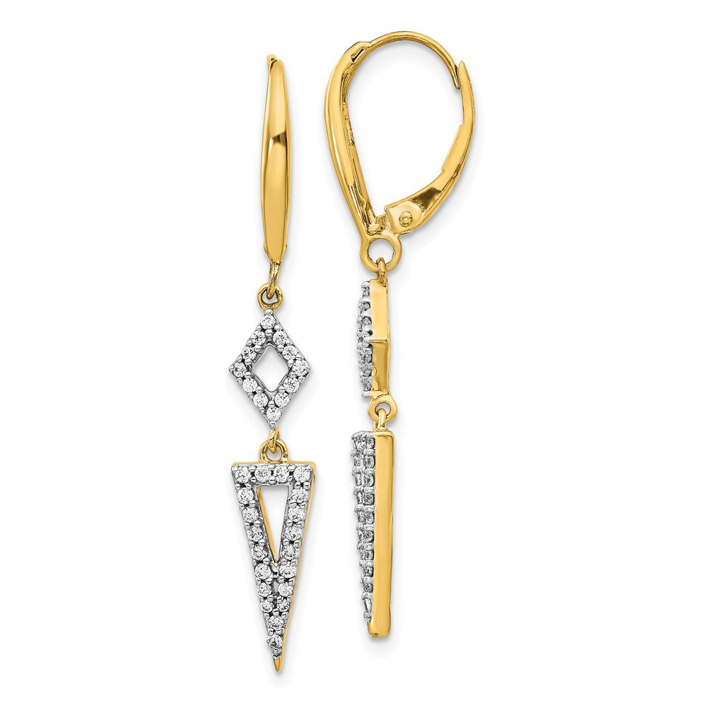 Solid 14k Yellow Gold Simulated CZ Earrings