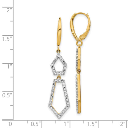 Solid 14k Yellow Gold Simulated CZ Earrings