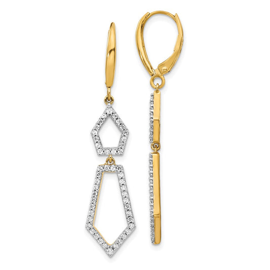 Solid 14k Yellow Gold Simulated CZ Earrings