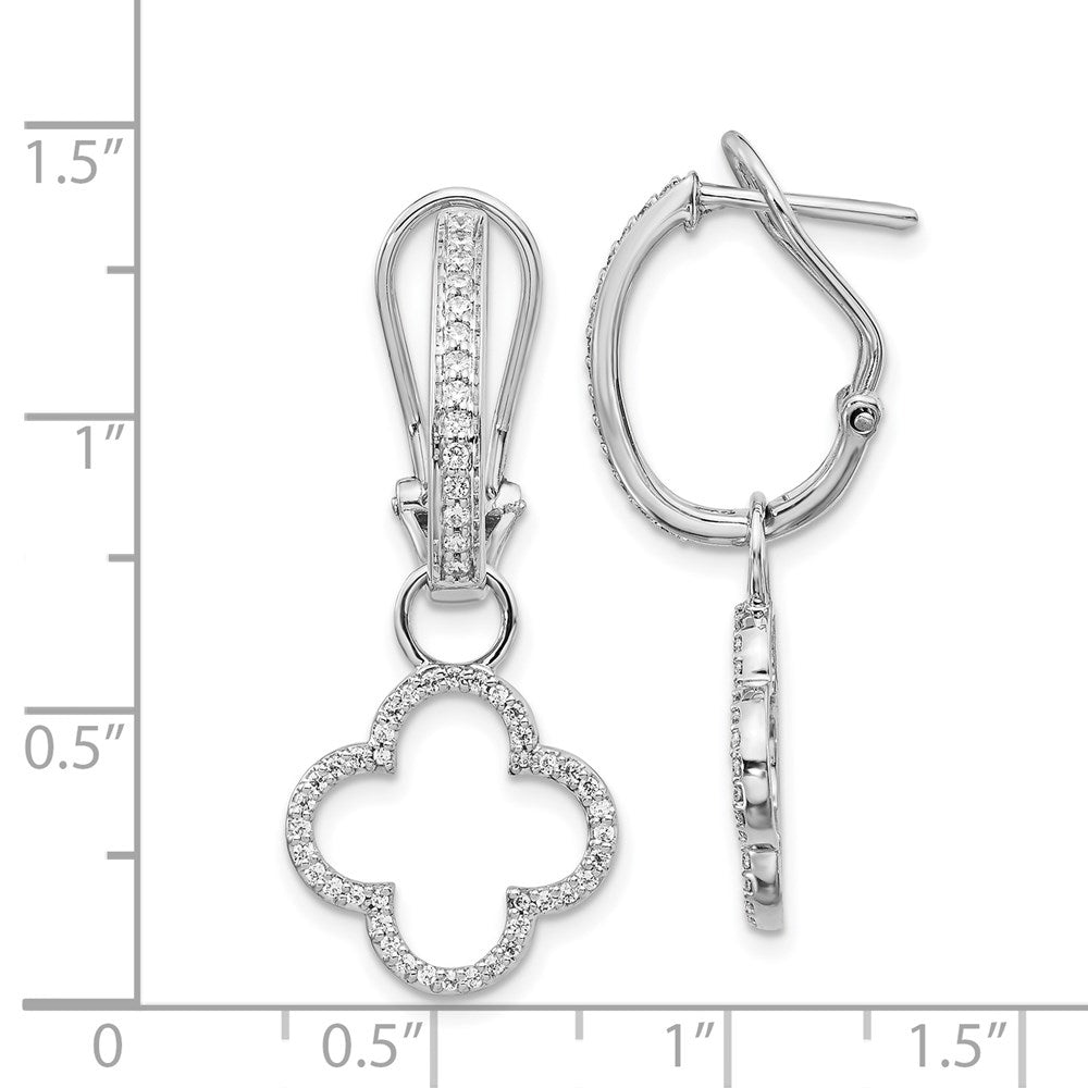 Solid 14k White Gold Simulated CZ Earrings