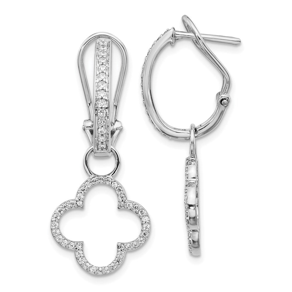 14k White Gold Real Diamond Earrings EM4190-050-WA