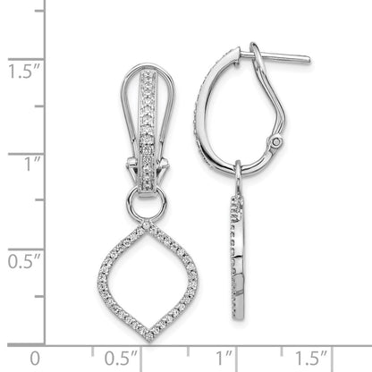 Solid 14k White Gold Simulated CZ Earrings