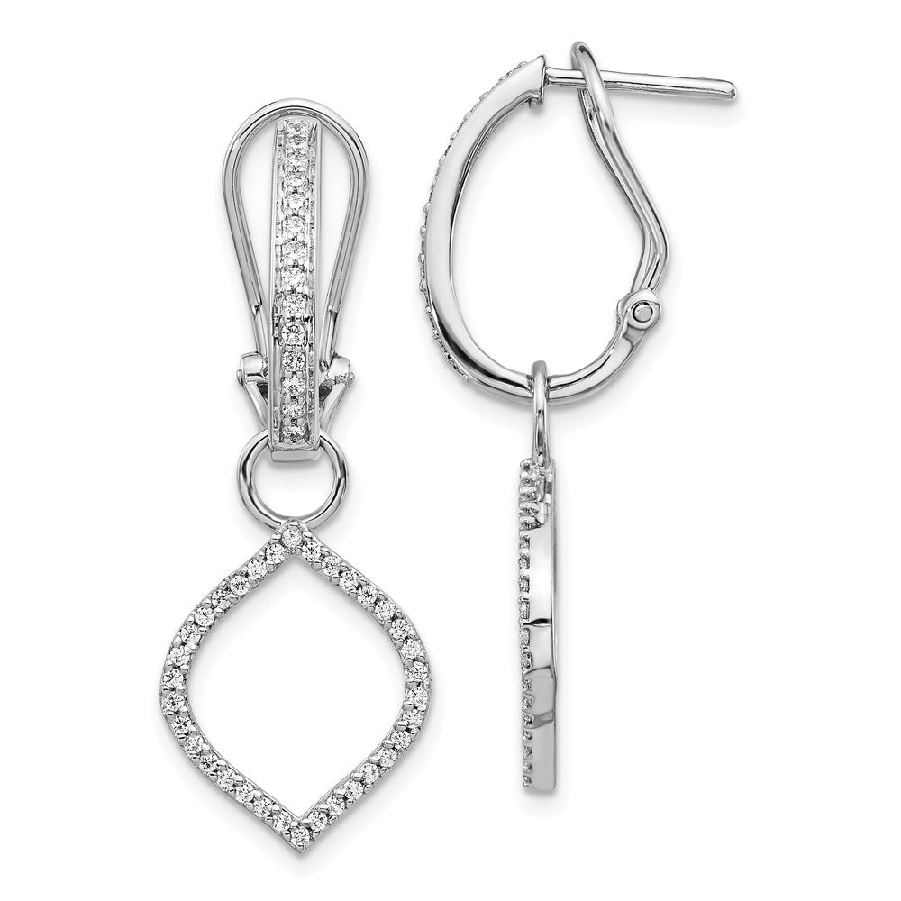 14k White Gold Real Diamond Earrings EM4191-050-WA