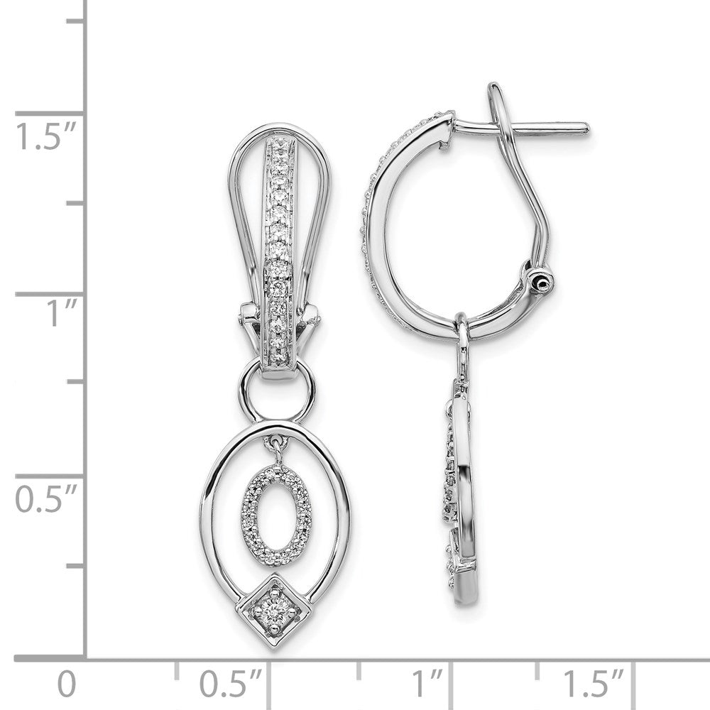 Solid 14k White Gold Simulated CZ Earrings