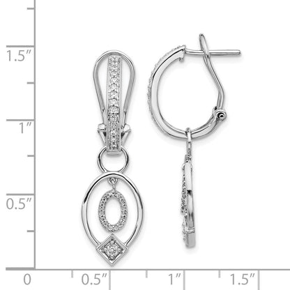 Solid 14k White Gold Simulated CZ Earrings