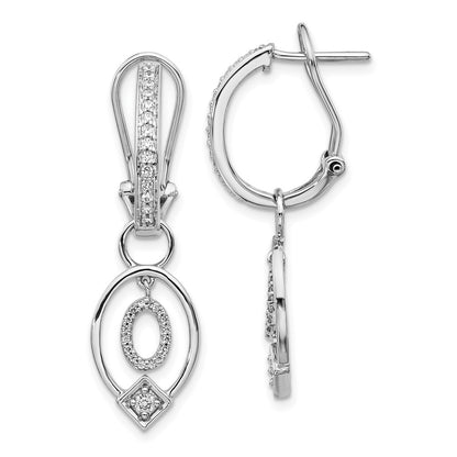 Solid 14k White Gold Simulated CZ Earrings
