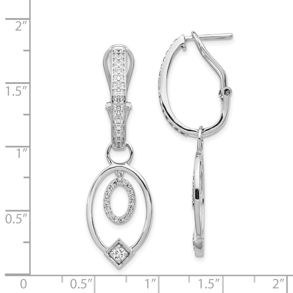 Solid 14k White Gold Simulated CZ Earrings