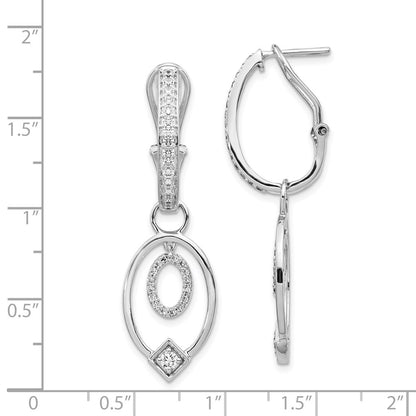 Solid 14k White Gold Simulated CZ Earrings