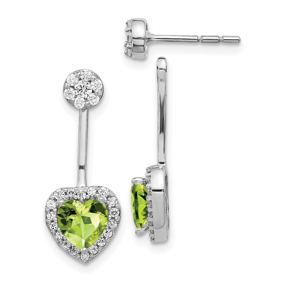 14k White Gold Real Diamond & Peridot Earrings EM4198-PE-038-WA