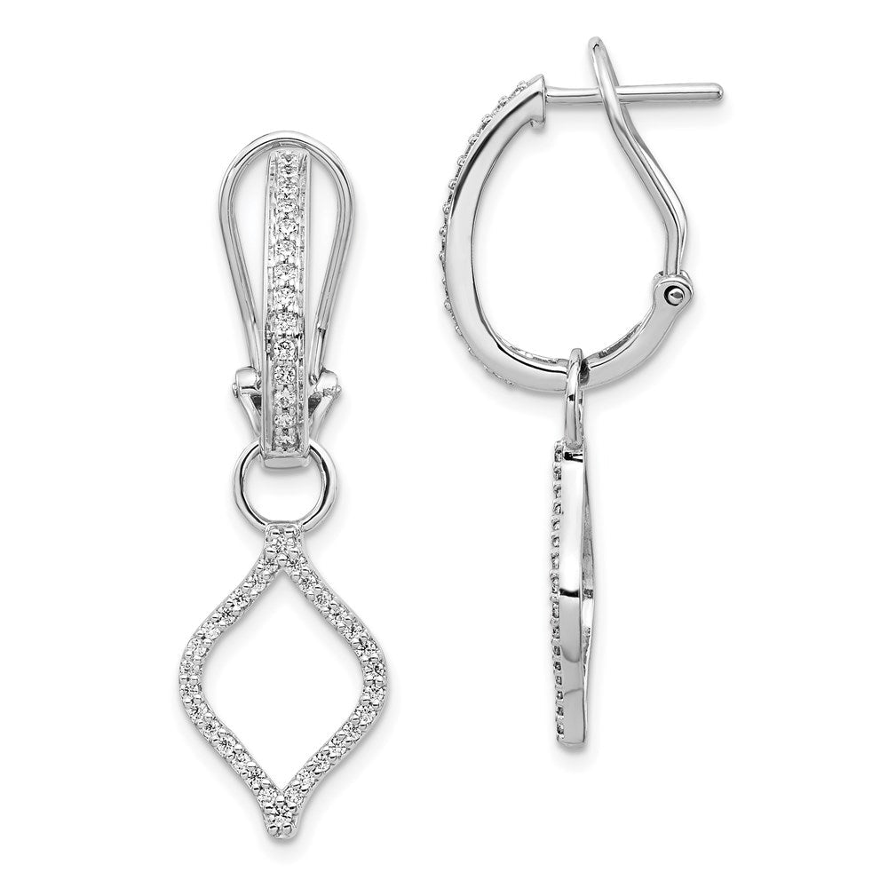 14k White Gold Real Diamond Earrings EM4200-048-WA