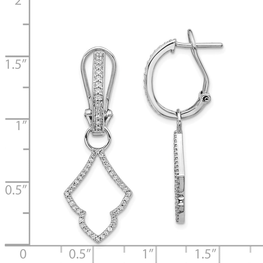 Solid 14k White Gold Simulated CZ Earrings