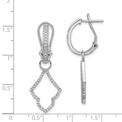 Solid 14k White Gold Simulated CZ Earrings