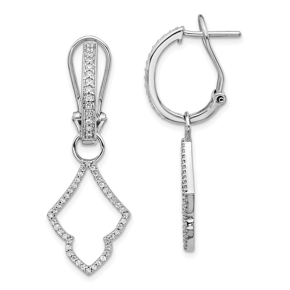 Solid 14k White Gold Simulated CZ Earrings