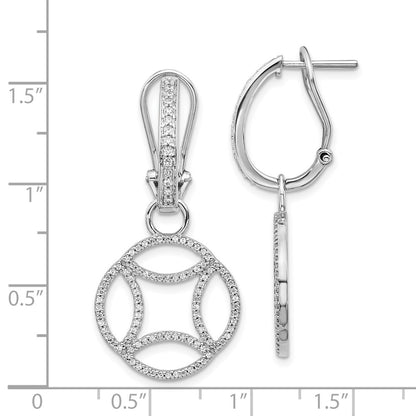 Solid 14k White Gold Simulated CZ Earrings