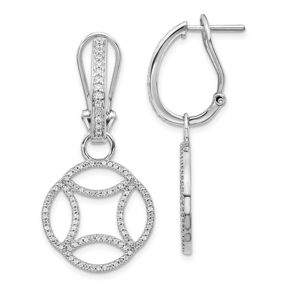 Solid 14k White Gold Simulated CZ Earrings