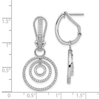 Solid 14k White Gold Simulated CZ Earrings