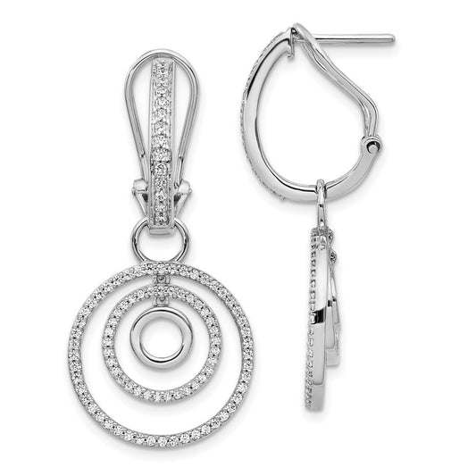 14k White Gold Real Diamond Earrings EM4208-075-WA
