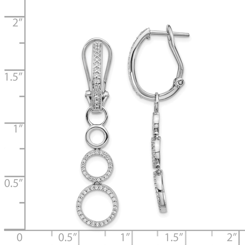 Solid 14k White Gold Simulated CZ Earrings