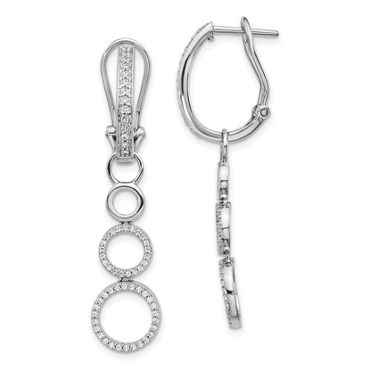 Solid 14k White Gold Simulated CZ Earrings