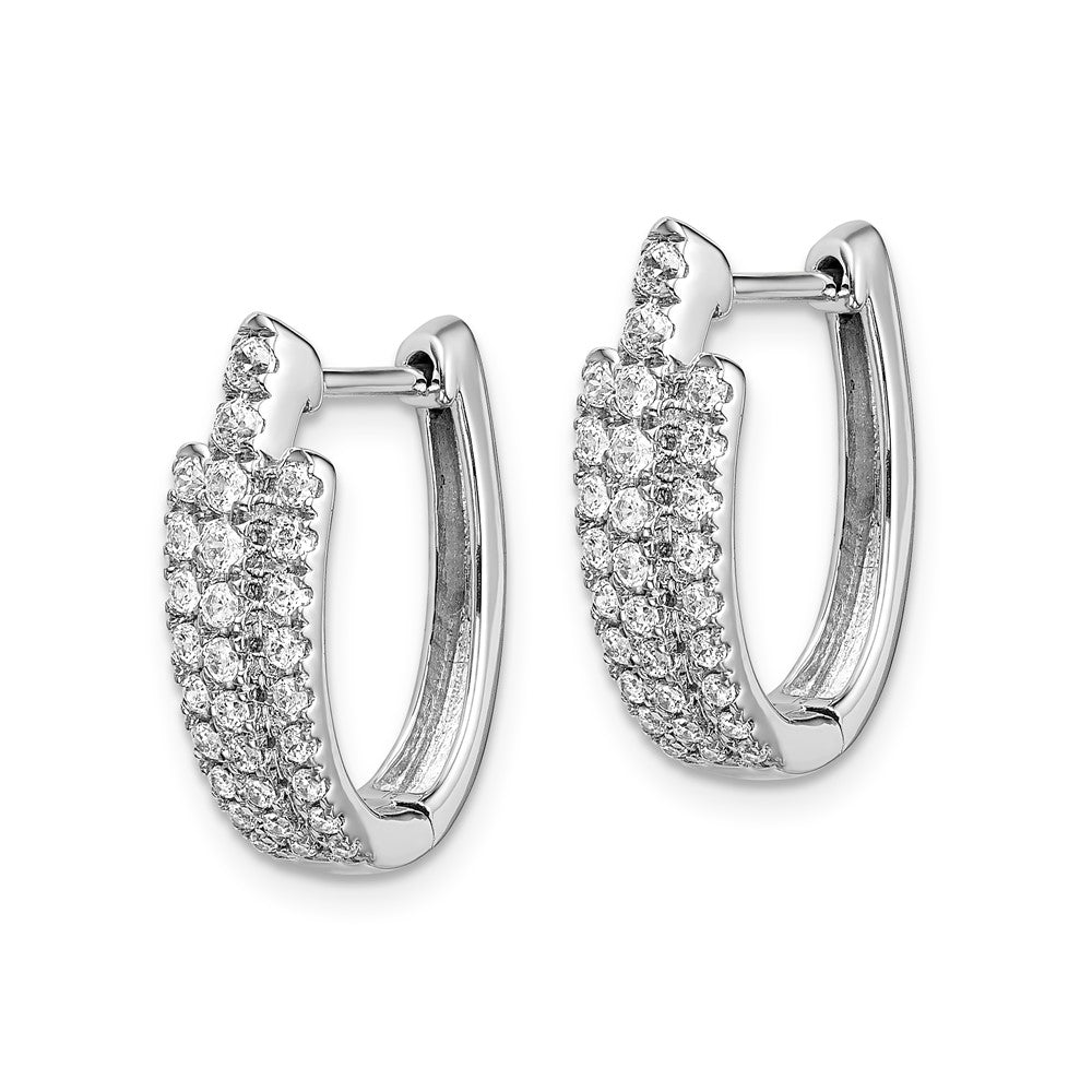 Solid 14k White Gold Simulated CZ Earrings