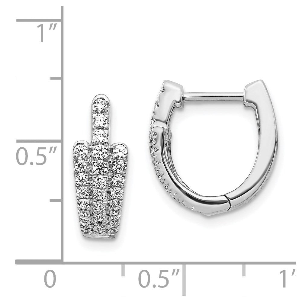 Solid 14k White Gold Simulated CZ Earrings