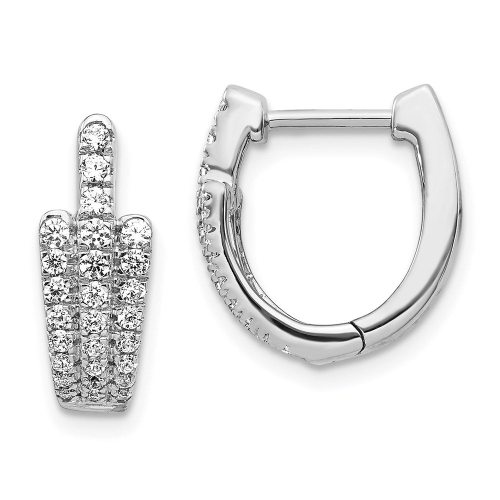 14k White Gold Real Diamond Earrings EM4211-050-WA