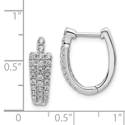 Solid 14k White Gold Simulated CZ Earrings