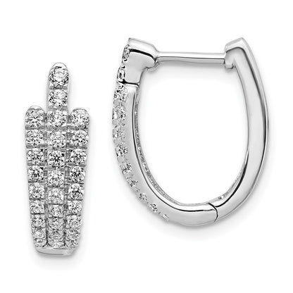 Solid 14k White Gold Simulated CZ Earrings