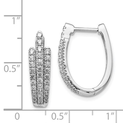 Solid 14k White Gold Simulated CZ Earrings