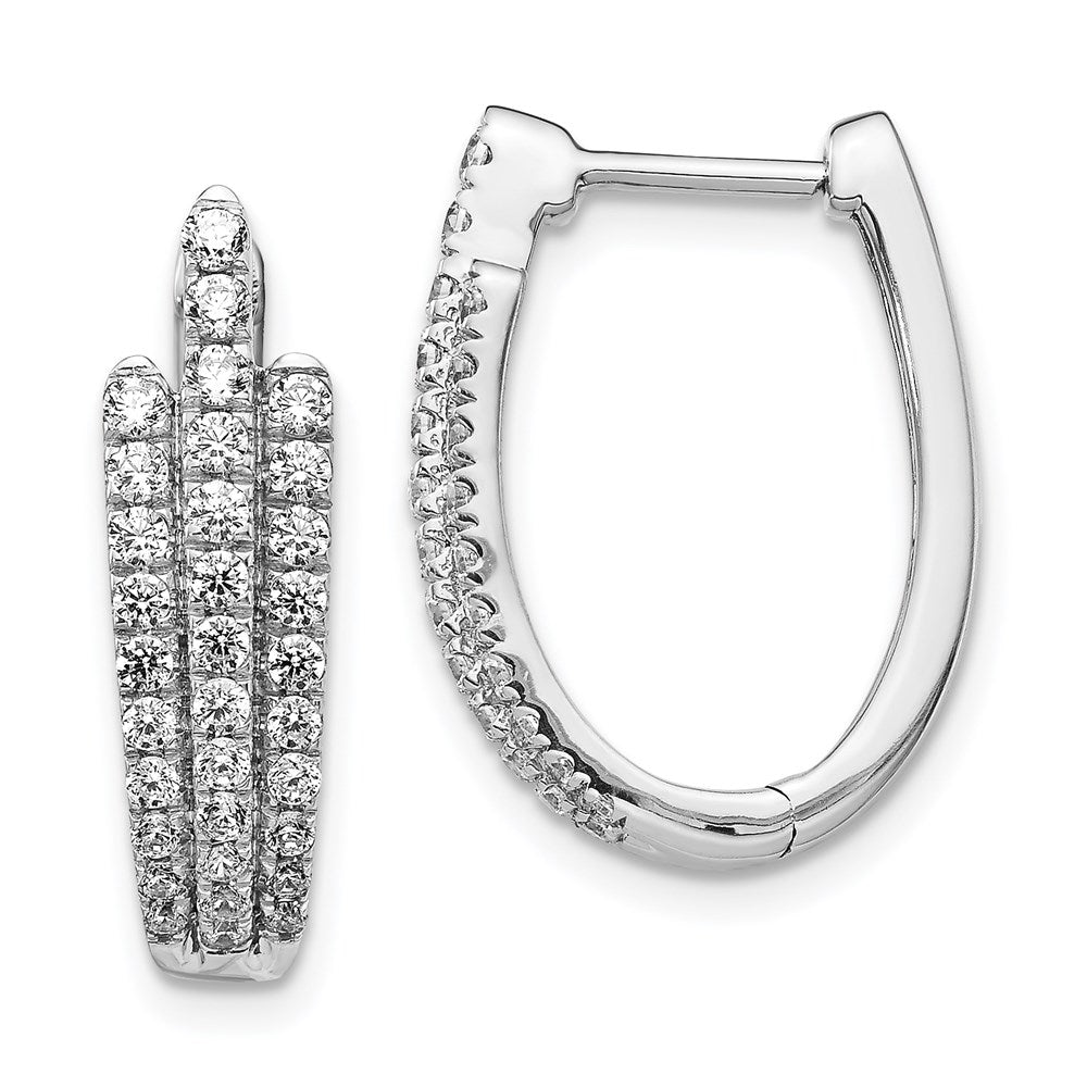 14k White Gold Real Diamond Earrings EM4211-100-WA