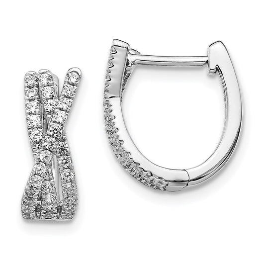 14k White Gold Real Diamond Earrings EM4212-050-WA