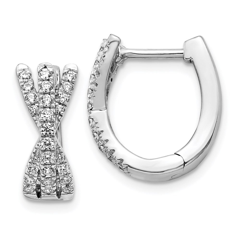 14k White Gold Real Diamond Earrings EM4213-050-WA