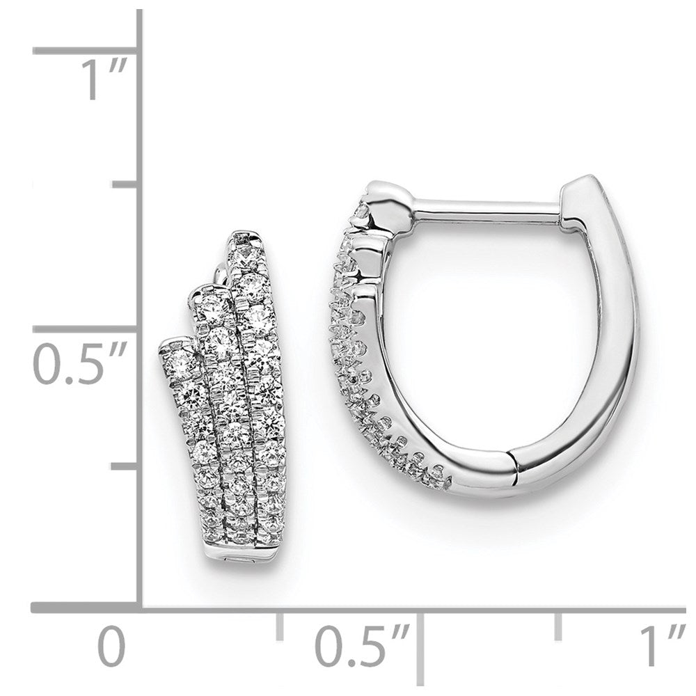 Solid 14k White Gold Simulated CZ Earrings