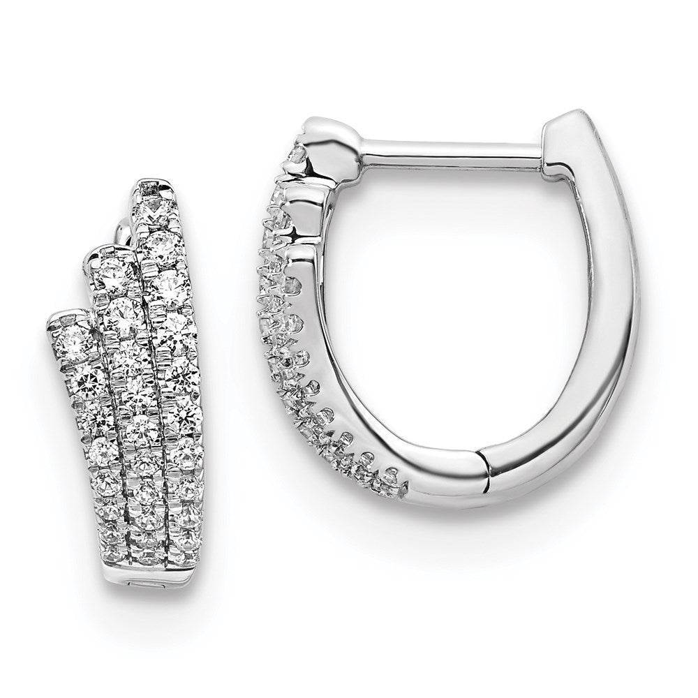 14k White Gold Real Diamond Earrings EM4214-050-WA