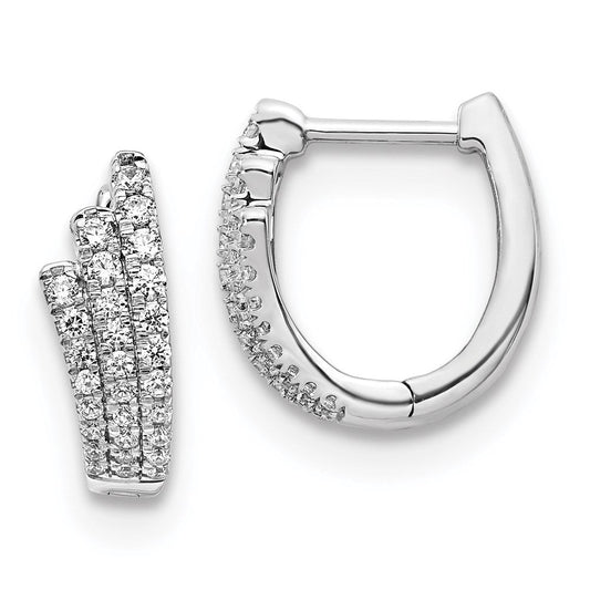 14k White Gold Real Diamond Earrings EM4214-050-WA