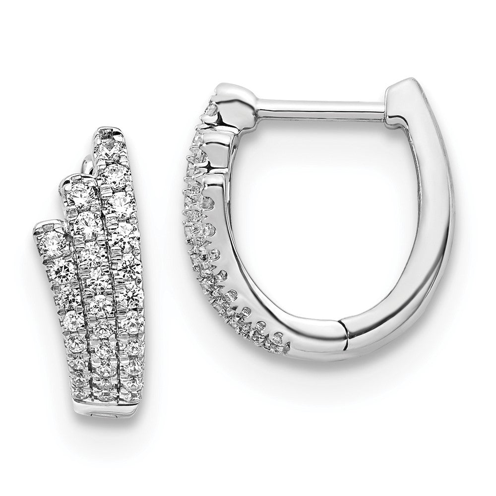 Solid 14k White Gold Simulated CZ Earrings