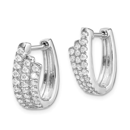 Solid 14k White Gold Simulated CZ Earrings