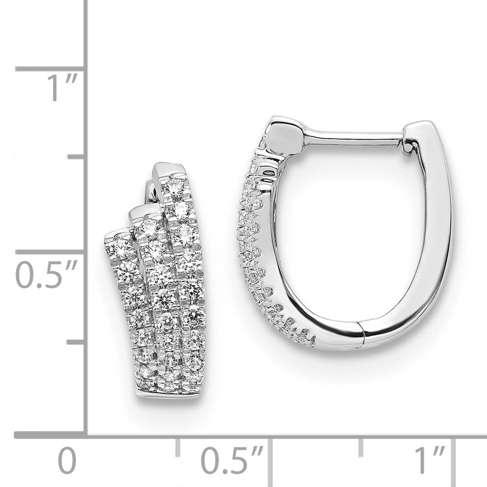 Solid 14k White Gold Simulated CZ Earrings