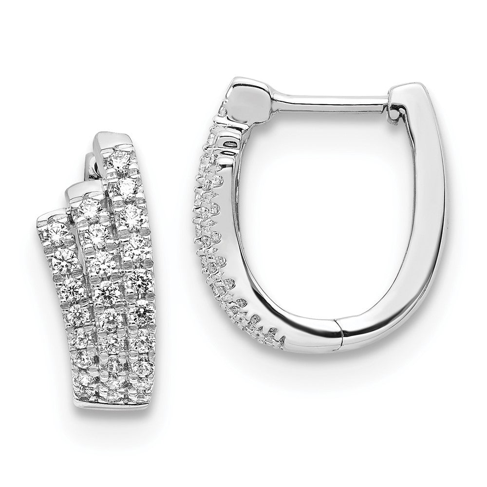 Solid 14k White Gold Simulated CZ Earrings