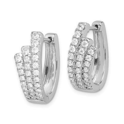 Solid 14k White Gold Simulated CZ Earrings