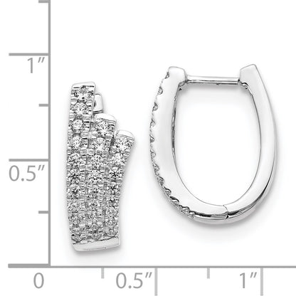 Solid 14k White Gold Simulated CZ Earrings