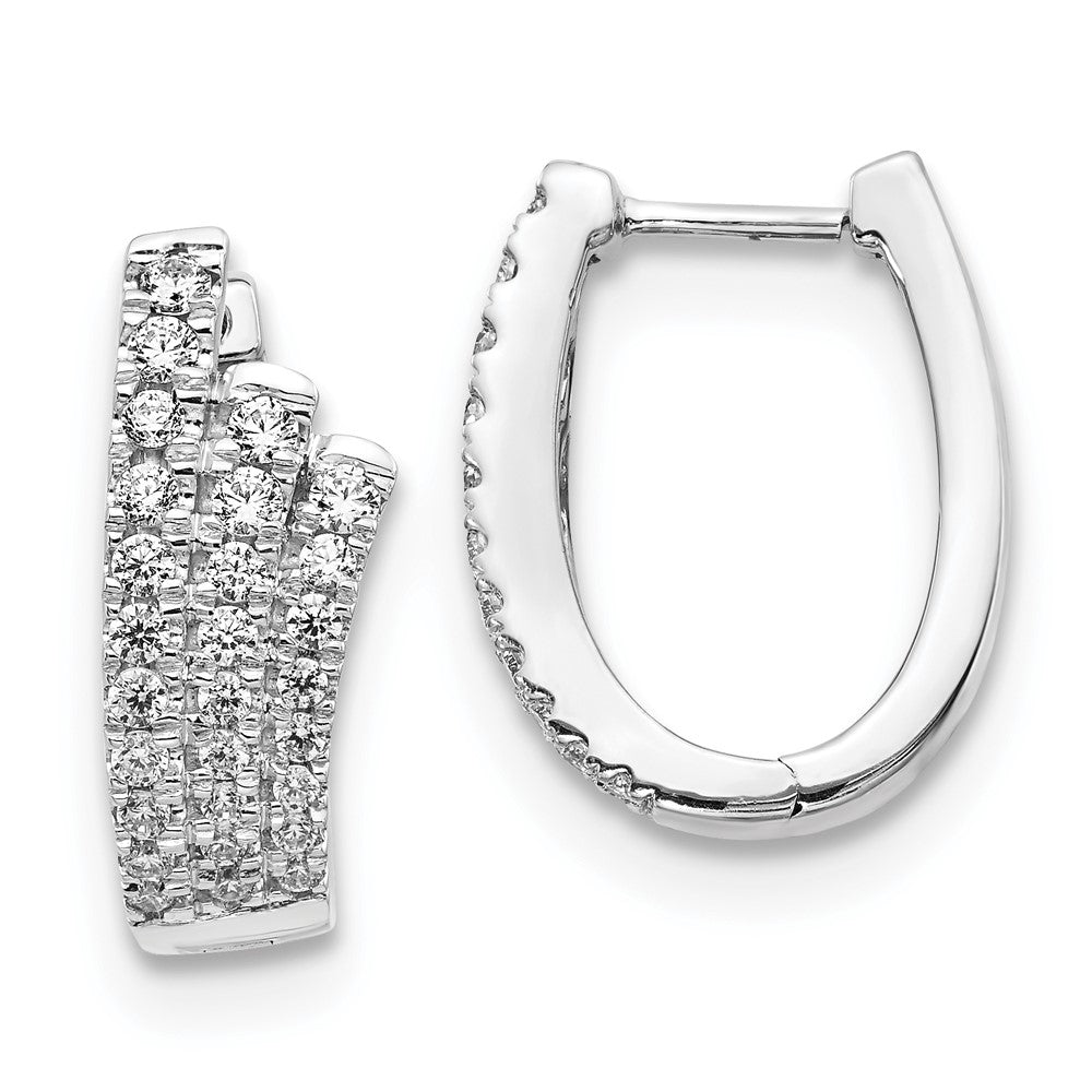 Solid 14k White Gold Simulated CZ Earrings