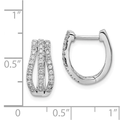 Solid 14k White Gold Simulated CZ Earrings
