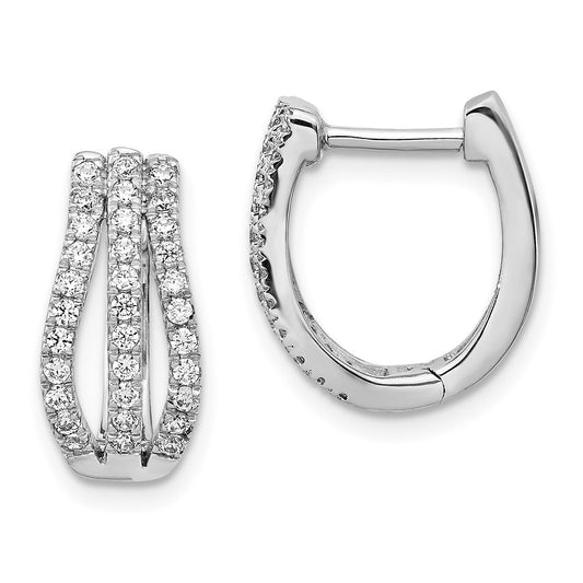 Solid 14k White Gold Simulated CZ Earrings