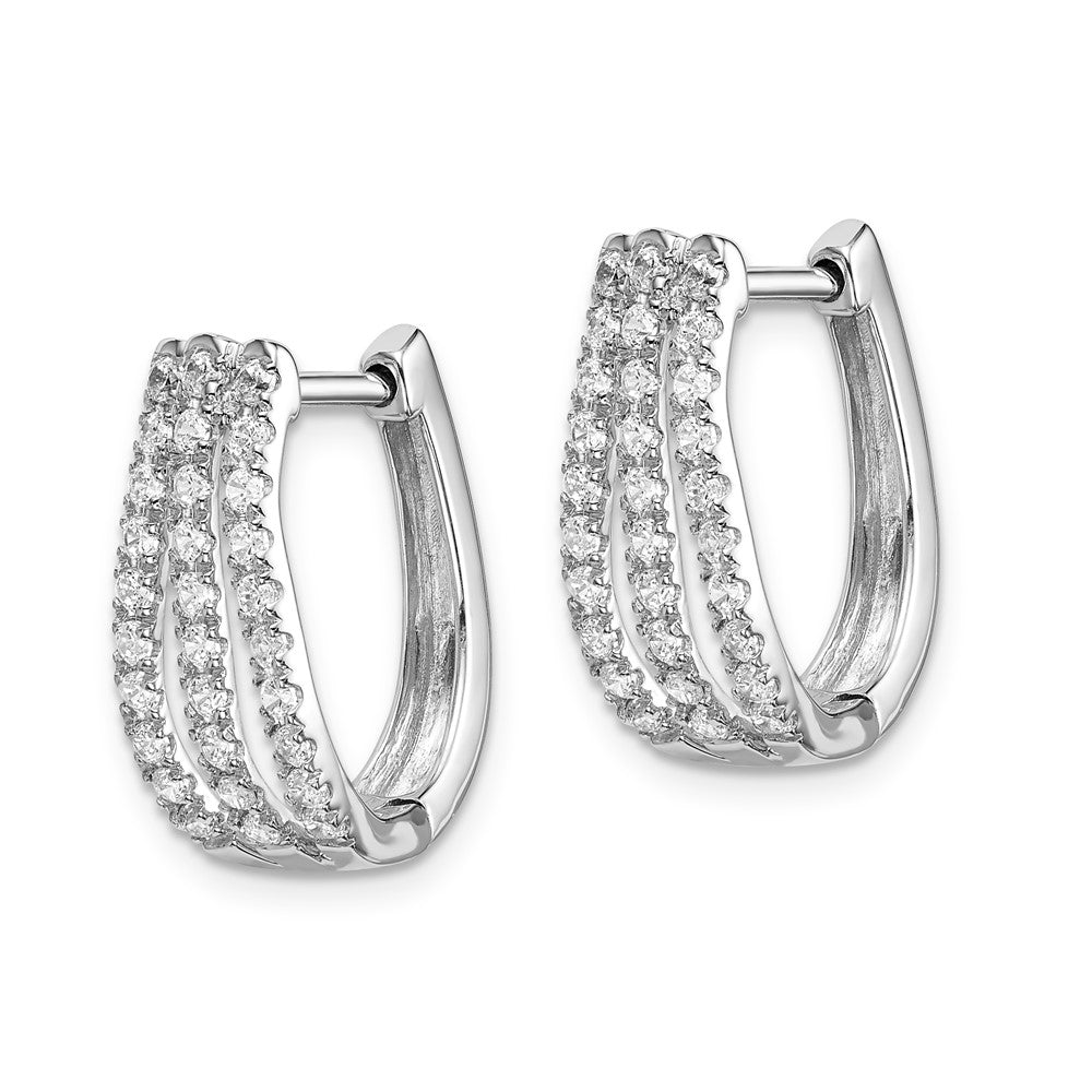 Solid 14k White Gold Simulated CZ Earrings