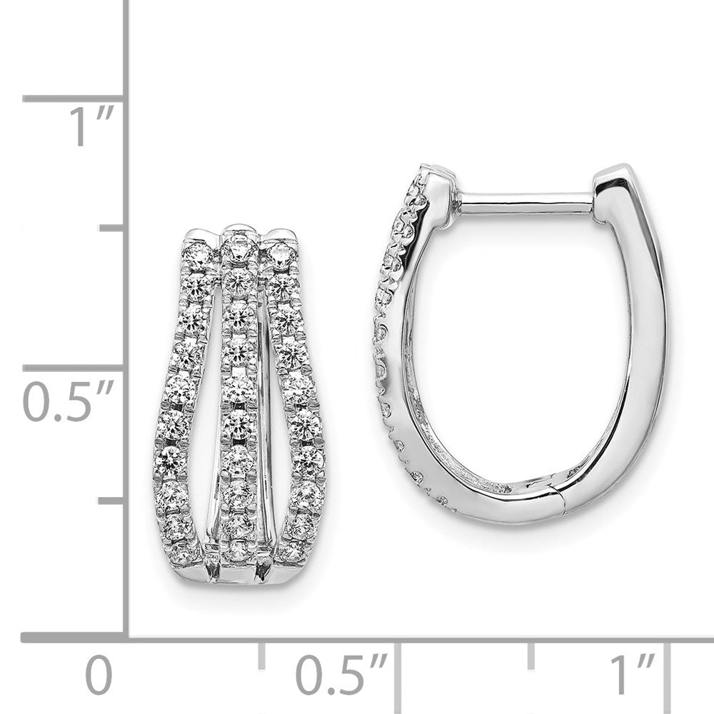 Solid 14k White Gold Simulated CZ Earrings