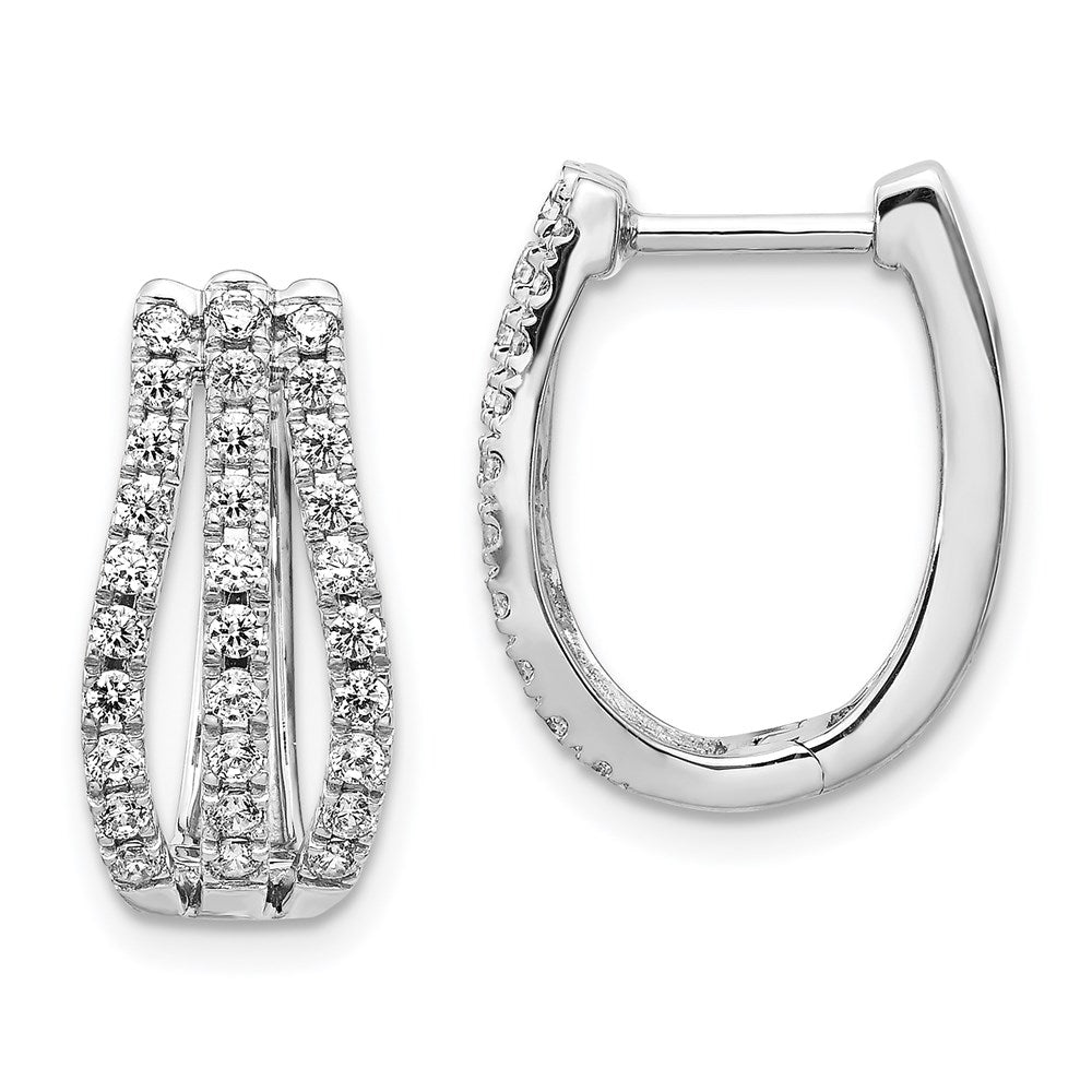 14k White Gold Real Diamond Earrings EM4216-075-WA
