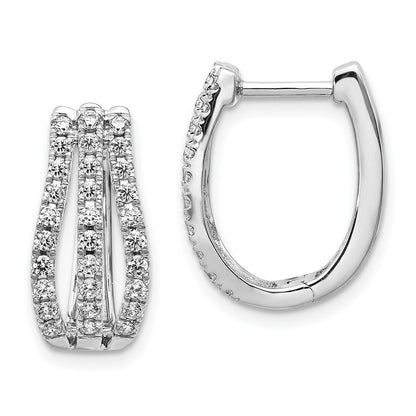 Solid 14k White Gold Simulated CZ Earrings