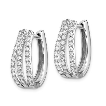 Solid 14k White Gold Simulated CZ Earrings