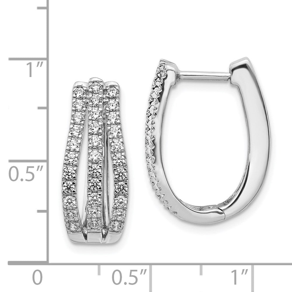 Solid 14k White Gold Simulated CZ Earrings